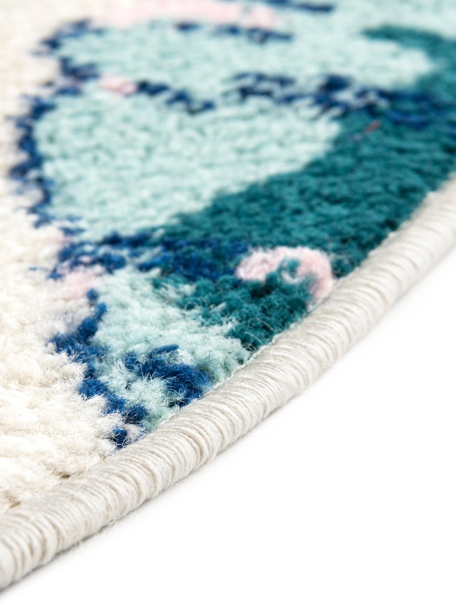 White 7' x 7' Bloom Round Area Rug 100% Polypropylene With Cotton Backing Easy Clean Colorful Blooming Flower Floral Carpet for Living Dining Room Office Dorms for Sale at Rug Engine