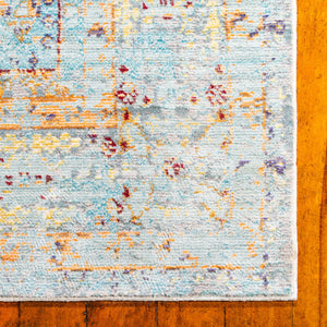 Light Blue 4' x 4' Austin Octagon Area Rug 100% Polyester Durable Cotton Backing Living Dining Room Bedroom Office Vintage Decor Carpet for Sale at Rug Engine