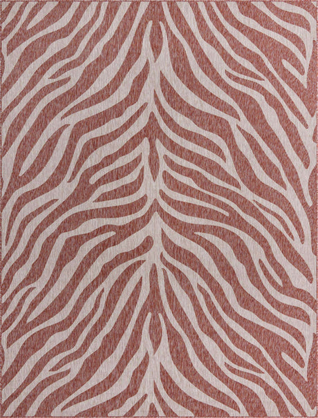 Rust Red 9' x 12' Outdoor Safari Rectangle Rug