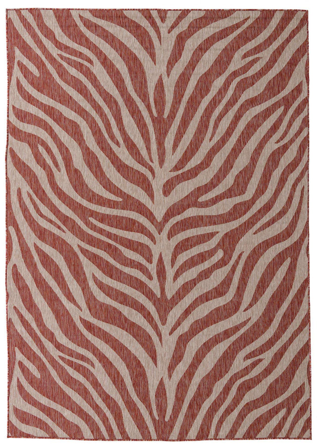 Rust Red 7' 10 x 11' Outdoor Safari Rectangle Area Rug Weather Resistant for Patio, Deck, Terrace, Balcony, Porch Animal Print Wildlife Nature Carpet for Sale at Rug Engine