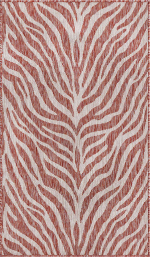 Rust Red 3' 1 x 5' 3 Outdoor Safari Rectangle Area Rug Weather Resistant for Patio, Deck, Terrace, Balcony, Porch Animal Print Wildlife Nature Carpet for Sale at Rug Engine