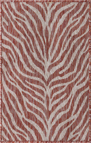 Rust Red 2' x 3' 1 Outdoor Safari Rectangle Area Rug Weather Resistant for Patio, Deck, Terrace, Balcony, Porch Animal Print Wildlife Nature Carpet for Sale at Rug Engine