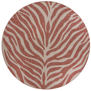 Rust Red 10' x 10' Outdoor Safari Round Area Rug Weather Resistant for Patio, Deck, Terrace, Balcony, Porch Animal Print Wildlife Nature Carpet for Sale at Rug Engine
