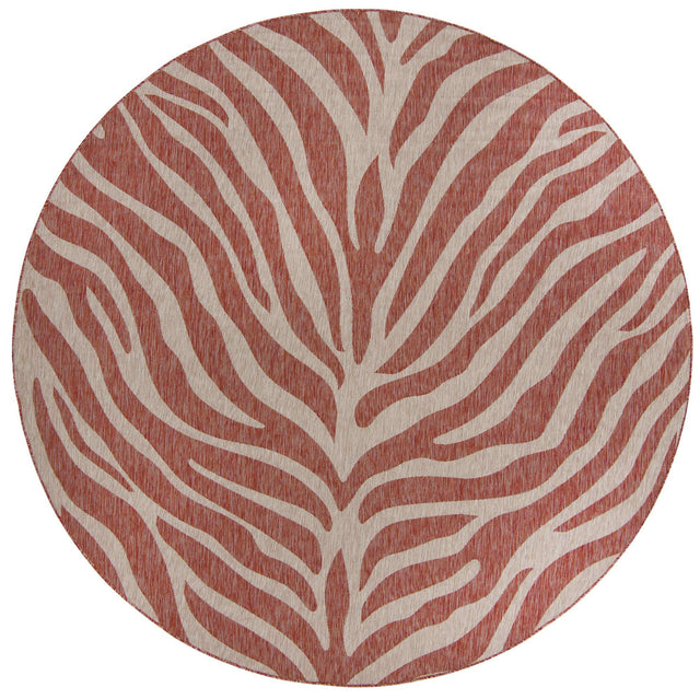 Rust Red 10' x 10' Outdoor Safari Round Area Rug Weather Resistant for Patio, Deck, Terrace, Balcony, Porch Animal Print Wildlife Nature Carpet for Sale at Rug Engine