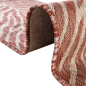 Rust Red 10' x 10' Outdoor Safari Square Area Rug Weather Resistant for Patio, Deck, Terrace, Balcony, Porch Animal Print Wildlife Nature Carpet for Sale at Rug Engine