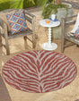 Rust Red 3' 1 x 3' 1 Outdoor Safari Round Rug