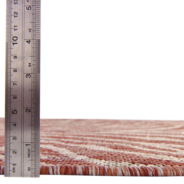 Rust Red 10' x 10' Outdoor Safari Round Area Rug Weather Resistant for Patio, Deck, Terrace, Balcony, Porch Animal Print Wildlife Nature Carpet for Sale at Rug Engine