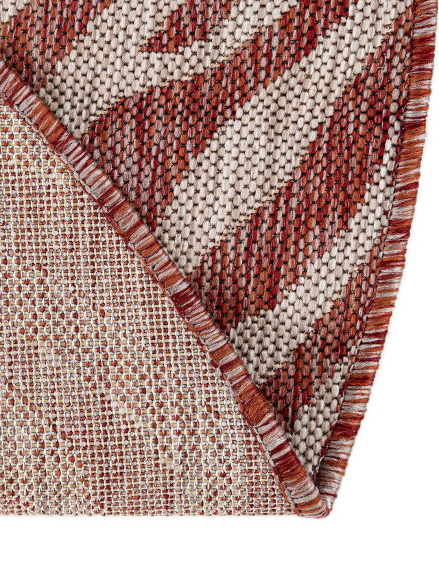 Rust Red 10' x 10' Outdoor Safari Round Area Rug Weather Resistant for Patio, Deck, Terrace, Balcony, Porch Animal Print Wildlife Nature Carpet for Sale at Rug Engine