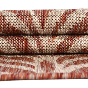Rust Red 10' x 10' Outdoor Safari Round Area Rug Weather Resistant for Patio, Deck, Terrace, Balcony, Porch Animal Print Wildlife Nature Carpet for Sale at Rug Engine