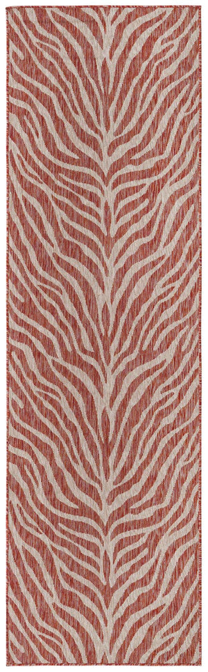 Rust Red 2' 7 x 10' Outdoor Safari Runner Area Rug Weather Resistant for Patio, Deck, Terrace, Balcony, Porch Animal Print Wildlife Nature Carpet for Sale at Rug Engine