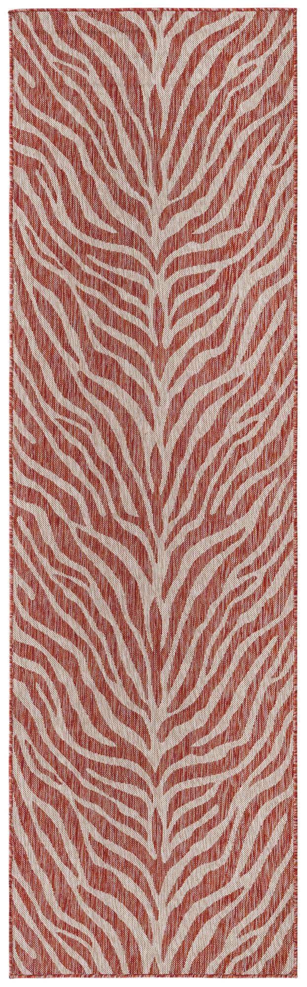 Rust Red 2' 7 x 10' Outdoor Safari Runner Area Rug Weather Resistant for Patio, Deck, Terrace, Balcony, Porch Animal Print Wildlife Nature Carpet for Sale at Rug Engine