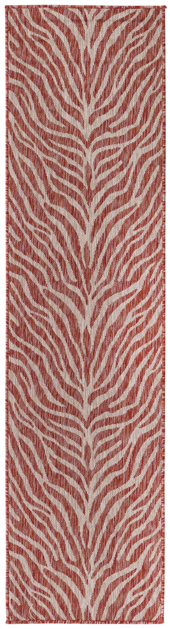 Rust Red 2' x 8' Outdoor Safari Runner Area Rug Weather Resistant for Patio, Deck, Terrace, Balcony, Porch Animal Print Wildlife Nature Carpet for Sale at Rug Engine