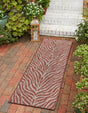 Rust Red 2' x 6' 1 Outdoor Safari Runner Area Rug Weather Resistant for Patio, Deck, Terrace, Balcony, Porch Animal Print Wildlife Nature Carpet for Sale at Rug Engine