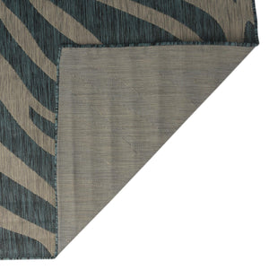 Teal 10' x 14' 1 Outdoor Safari Rectangle Area Rug Weather Resistant for Patio, Deck, Terrace, Balcony, Porch Animal Print Wildlife Nature Carpet for Sale at Rug Engine