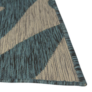 Teal 10' x 10' Outdoor Safari Square Area Rug Weather Resistant for Patio, Deck, Terrace, Balcony, Porch Animal Print Wildlife Nature Carpet for Sale at Rug Engine