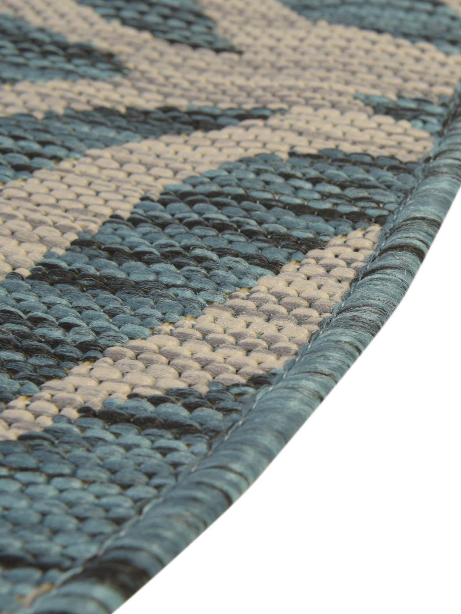 Teal 4' 1 x 4' 1 Outdoor Safari Round Area Rug Weather Resistant for Patio, Deck, Terrace, Balcony, Porch Animal Print Wildlife Nature Carpet for Sale at Rug Engine