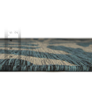 Teal 2' x 8' Outdoor Safari Runner Area Rug Weather Resistant for Patio, Deck, Terrace, Balcony, Porch Animal Print Wildlife Nature Carpet for Sale at Rug Engine