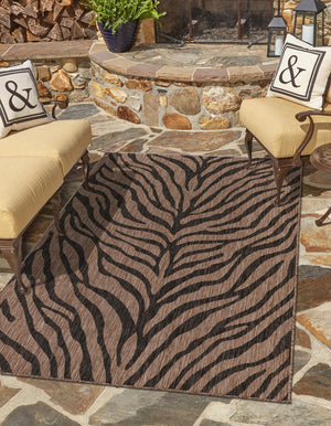 Natural 2' x 3' 1 Outdoor Safari Rectangle Area Rug Weather Resistant for Patio, Deck, Terrace, Balcony, Porch Animal Print Wildlife Nature Carpet for Sale at Rug Engine