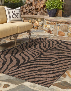 Natural 10' x 14' 1 Outdoor Safari Rectangle Area Rug Weather Resistant for Patio, Deck, Terrace, Balcony, Porch Animal Print Wildlife Nature Carpet for Sale at Rug Engine