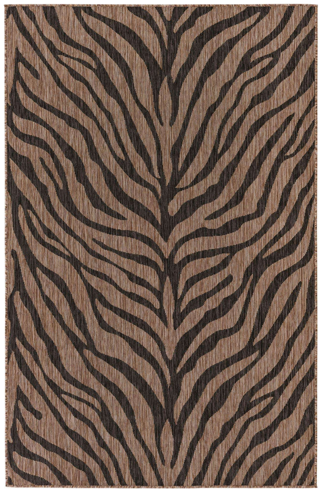 Natural 5' 3 x 8' Outdoor Safari Rectangle Area Rug Weather Resistant for Patio, Deck, Terrace, Balcony, Porch Animal Print Wildlife Nature Carpet for Sale at Rug Engine