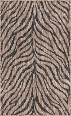Natural 3' 1 x 5' 3 Outdoor Safari Rectangle Area Rug Weather Resistant for Patio, Deck, Terrace, Balcony, Porch Animal Print Wildlife Nature Carpet for Sale at Rug Engine