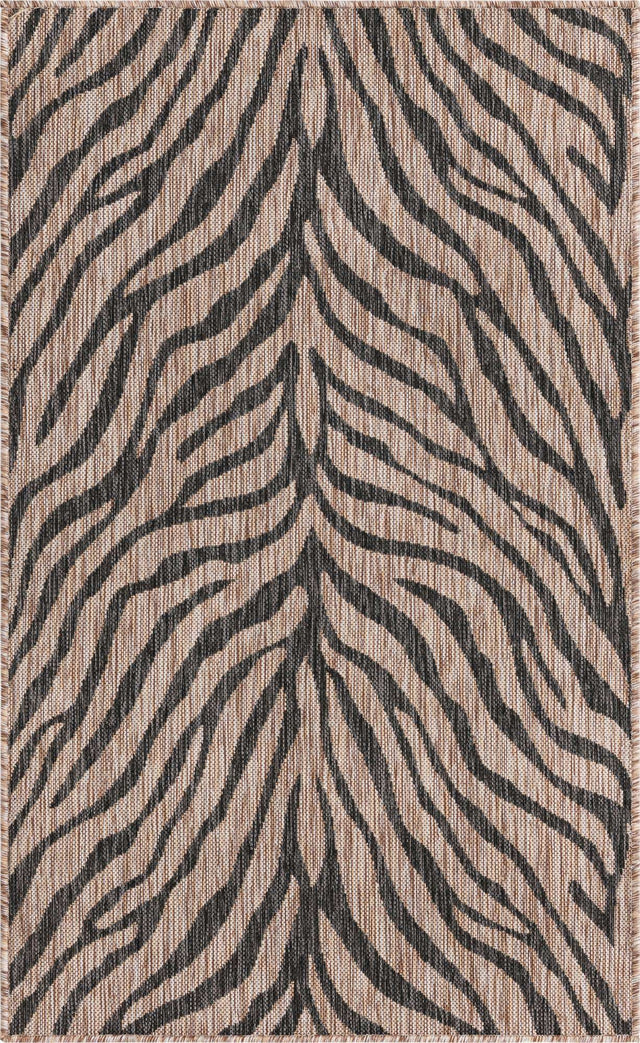 Natural 3' 1 x 5' 3 Outdoor Safari Rectangle Area Rug Weather Resistant for Patio, Deck, Terrace, Balcony, Porch Animal Print Wildlife Nature Carpet for Sale at Rug Engine