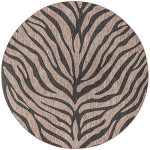 Natural 10' x 10' Outdoor Safari Round Area Rug Weather Resistant for Patio, Deck, Terrace, Balcony, Porch Animal Print Wildlife Nature Carpet for Sale at Rug Engine