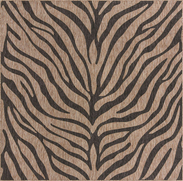 Natural 10' x 10' Outdoor Safari Square Area Rug Weather Resistant for Patio, Deck, Terrace, Balcony, Porch Animal Print Wildlife Nature Carpet for Sale at Rug Engine