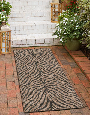 Natural 2' x 8' Outdoor Safari Runner Area Rug Weather Resistant for Patio, Deck, Terrace, Balcony, Porch Animal Print Wildlife Nature Carpet for Sale at Rug Engine