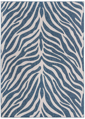 Blue 10' x 14' 1 Outdoor Safari Rectangle Rug