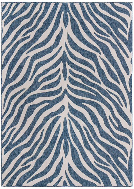 Blue 10' x 14' 1 Outdoor Safari Rectangle Rug