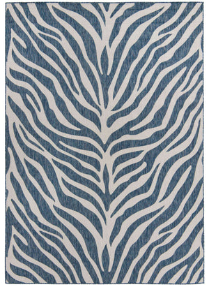 Blue 7' 10 x 11' Outdoor Safari Rectangle Area Rug Weather Resistant for Patio, Deck, Terrace, Balcony, Porch Animal Print Wildlife Nature Carpet for Sale at Rug Engine