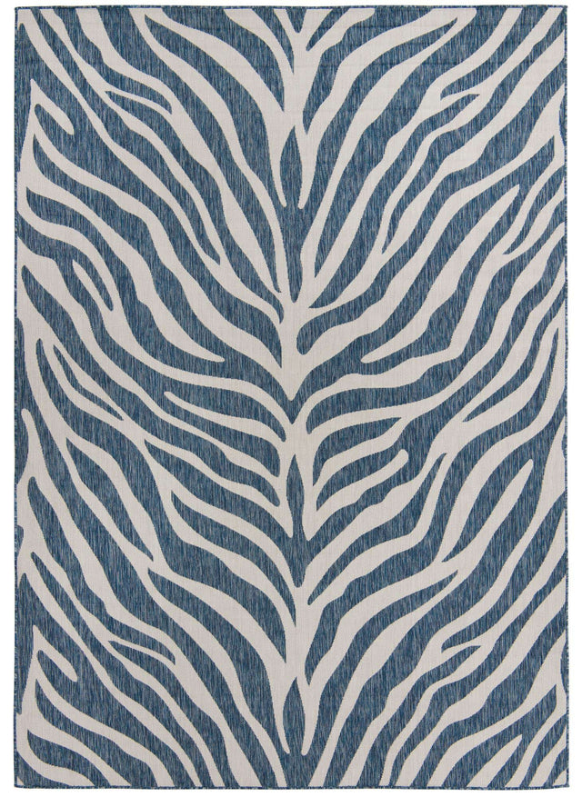 Blue 7' 10 x 11' Outdoor Safari Rectangle Area Rug Weather Resistant for Patio, Deck, Terrace, Balcony, Porch Animal Print Wildlife Nature Carpet for Sale at Rug Engine
