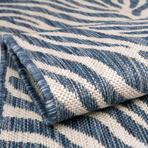 Blue 10' x 14' 1 Outdoor Safari Rectangle Rug