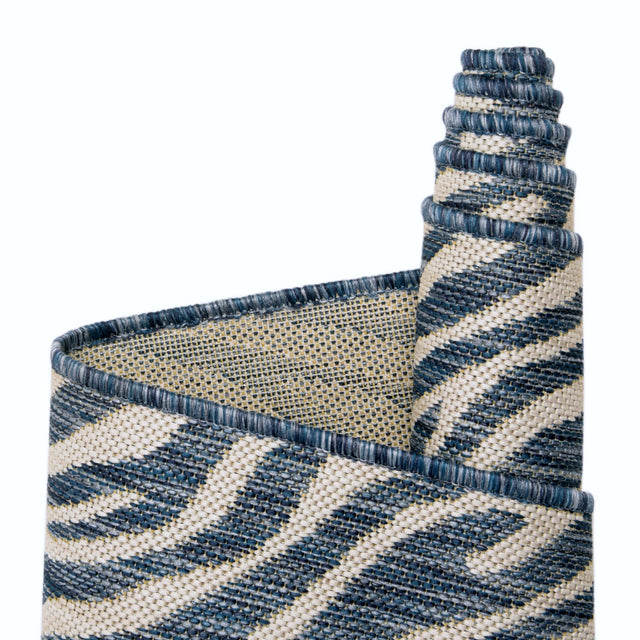 Blue 7' 10 x 11' Outdoor Safari Rectangle Area Rug Weather Resistant for Patio, Deck, Terrace, Balcony, Porch Animal Print Wildlife Nature Carpet for Sale at Rug Engine