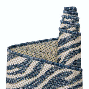 Blue 10' x 14' 1 Outdoor Safari Rectangle Rug