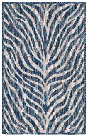 Blue 2' x 3' 1 Outdoor Safari Rectangle Area Rug Weather Resistant for Patio, Deck, Terrace, Balcony, Porch Animal Print Wildlife Nature Carpet for Sale at Rug Engine