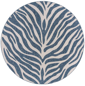 Blue 10' x 10' Outdoor Safari Round Area Rug Weather Resistant for Patio, Deck, Terrace, Balcony, Porch Animal Print Wildlife Nature Carpet for Sale at Rug Engine