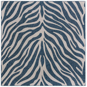 Blue 10' x 10' Outdoor Safari Square Area Rug Weather Resistant for Patio, Deck, Terrace, Balcony, Porch Animal Print Wildlife Nature Carpet for Sale at Rug Engine