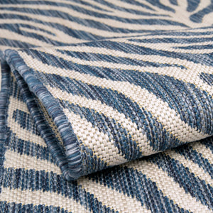Blue 3' 1 x 3' 1 Outdoor Safari Round Area Rug Weather Resistant for Patio, Deck, Terrace, Balcony, Porch Animal Print Wildlife Nature Carpet for Sale at Rug Engine