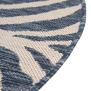 Blue 3' 1 x 3' 1 Outdoor Safari Round Area Rug Weather Resistant for Patio, Deck, Terrace, Balcony, Porch Animal Print Wildlife Nature Carpet for Sale at Rug Engine