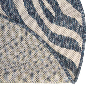 Blue 3' 1 x 3' 1 Outdoor Safari Round Area Rug Weather Resistant for Patio, Deck, Terrace, Balcony, Porch Animal Print Wildlife Nature Carpet for Sale at Rug Engine