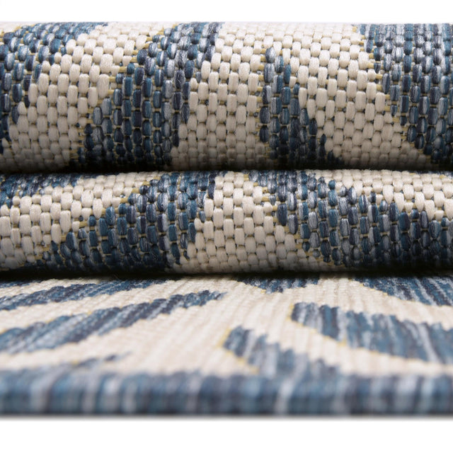Blue 4' 1 x 4' 1 Outdoor Safari Round Area Rug Weather Resistant for Patio, Deck, Terrace, Balcony, Porch Animal Print Wildlife Nature Carpet for Sale at Rug Engine