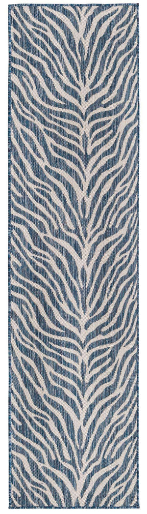 Blue 2' x 8' Outdoor Safari Runner Area Rug Weather Resistant for Patio, Deck, Terrace, Balcony, Porch Animal Print Wildlife Nature Carpet for Sale at Rug Engine