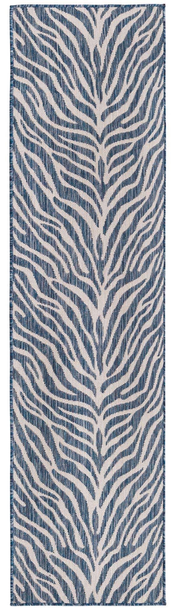Blue 2' x 8' Outdoor Safari Runner Area Rug Weather Resistant for Patio, Deck, Terrace, Balcony, Porch Animal Print Wildlife Nature Carpet for Sale at Rug Engine