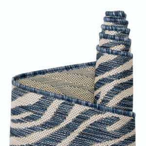 Blue 2' 7 x 10' Outdoor Safari Runner Area Rug Weather Resistant for Patio, Deck, Terrace, Balcony, Porch Animal Print Wildlife Nature Carpet for Sale at Rug Engine