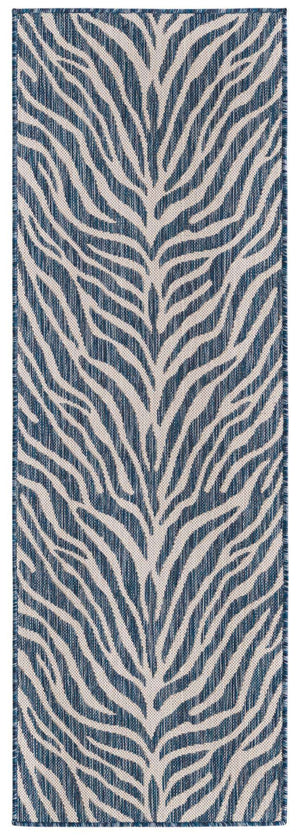 Blue 2' x 6' 1 Outdoor Safari Runner Area Rug Weather Resistant for Patio, Deck, Terrace, Balcony, Porch Animal Print Wildlife Nature Carpet for Sale at Rug Engine
