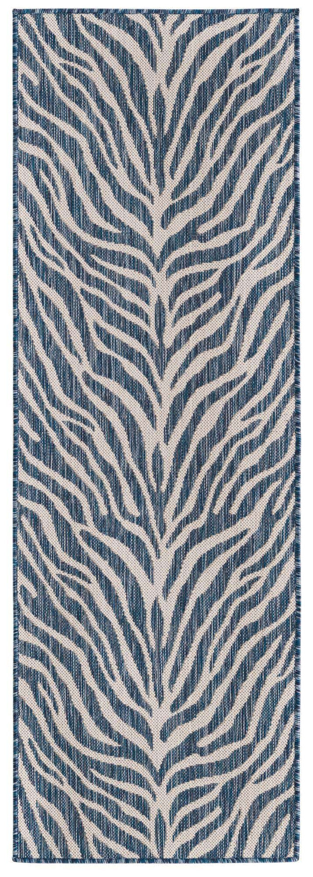 Blue 2' x 6' 1 Outdoor Safari Runner Area Rug Weather Resistant for Patio, Deck, Terrace, Balcony, Porch Animal Print Wildlife Nature Carpet for Sale at Rug Engine
