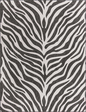White 9' x 12' Outdoor Safari Rectangle Area Rug Weather Resistant for Patio, Deck, Terrace, Balcony, Porch Animal Print Wildlife Nature Carpet for Sale at Rug Engine