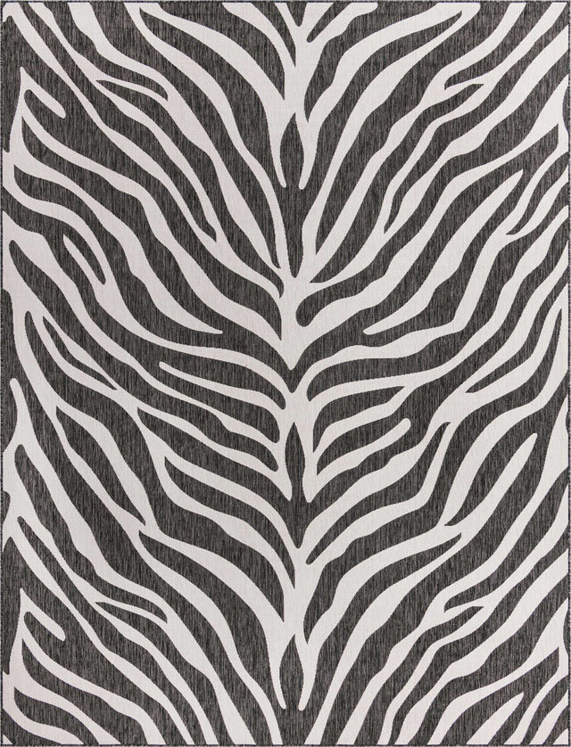 White 9' x 12' Outdoor Safari Rectangle Area Rug Weather Resistant for Patio, Deck, Terrace, Balcony, Porch Animal Print Wildlife Nature Carpet for Sale at Rug Engine
